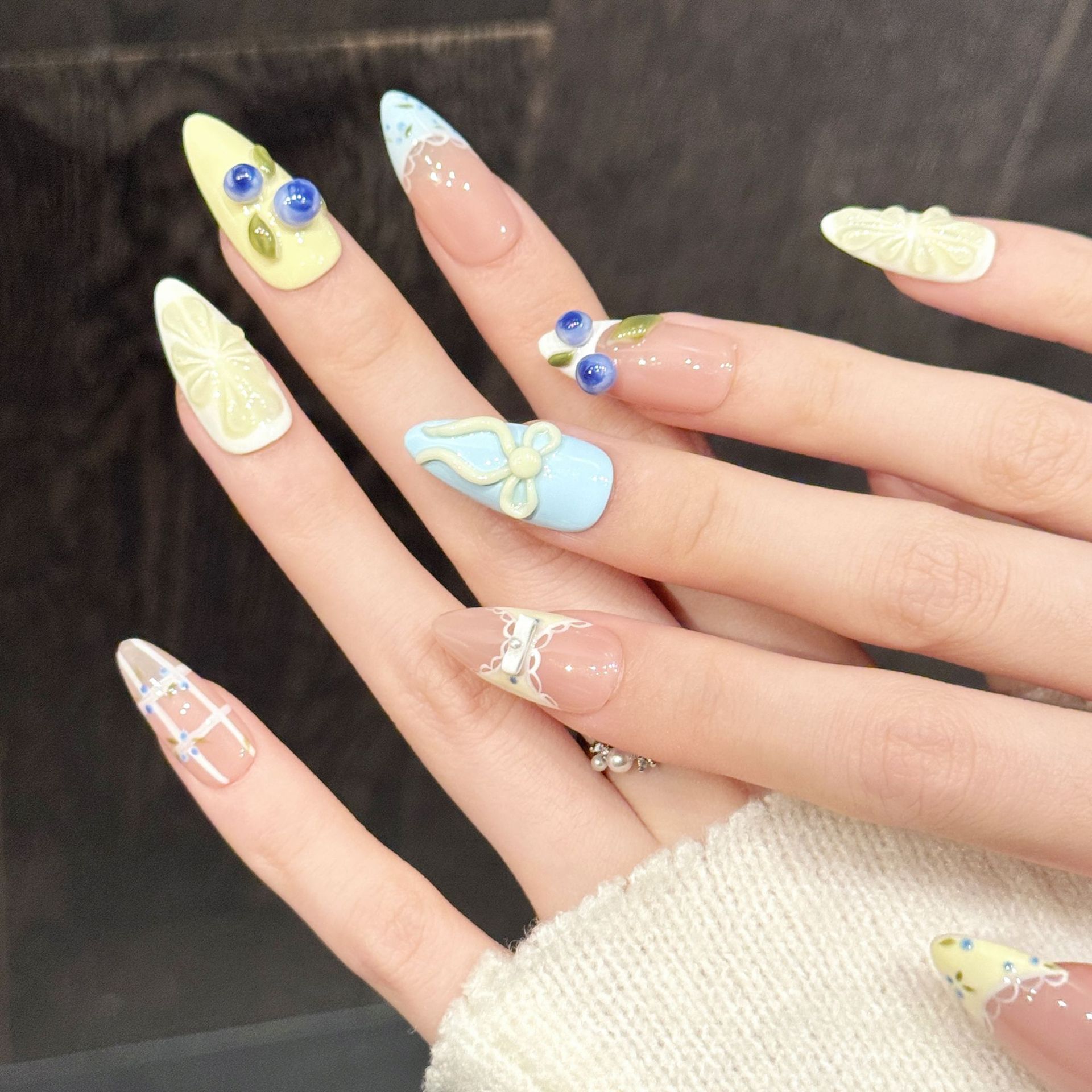 10pcs Pure Hand Pressed Medium - Nail Art Yellow 리뷰 및 가격