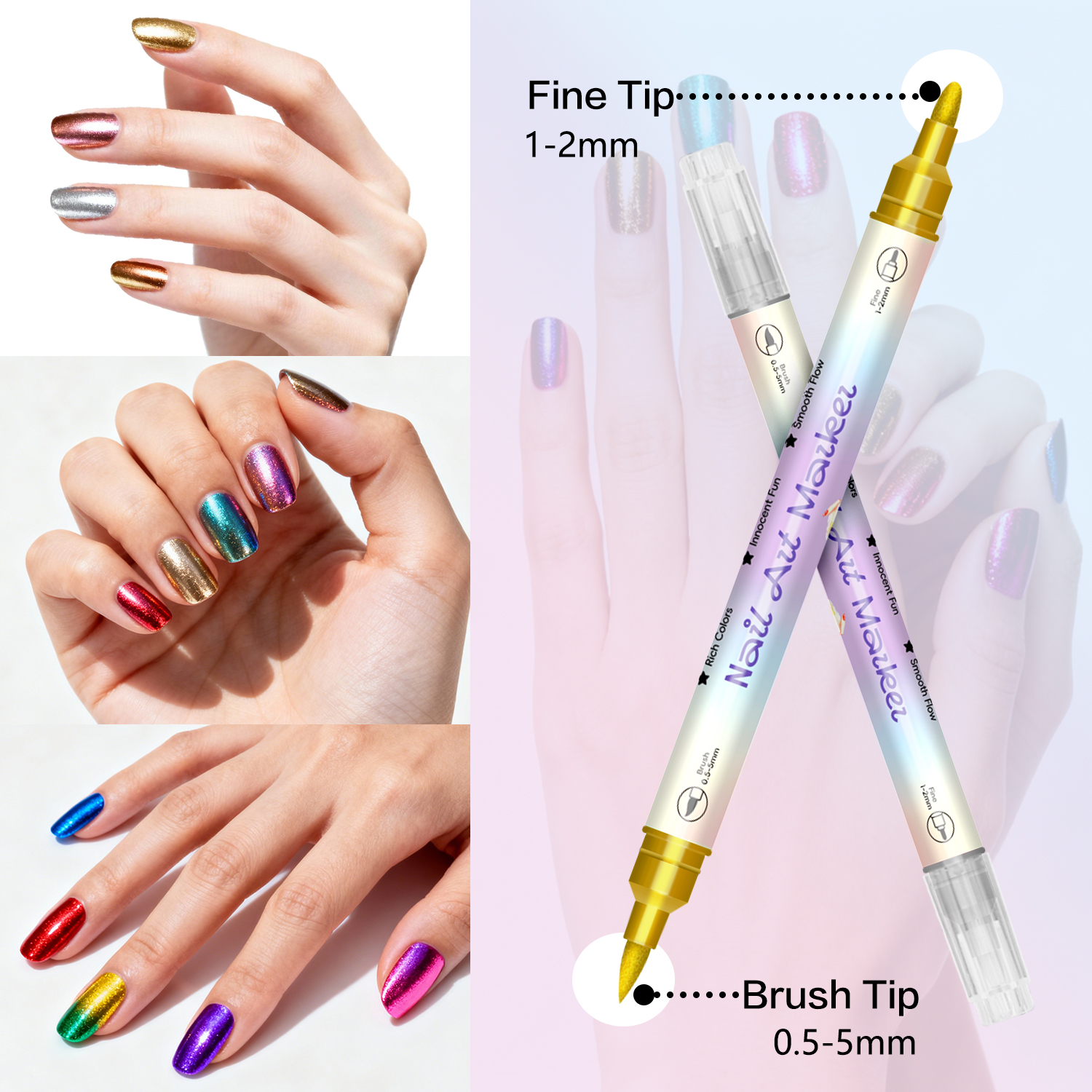 Dual-Ended Nail Art Pens, Avai - Nail Art One Stroke 리뷰 및 가격