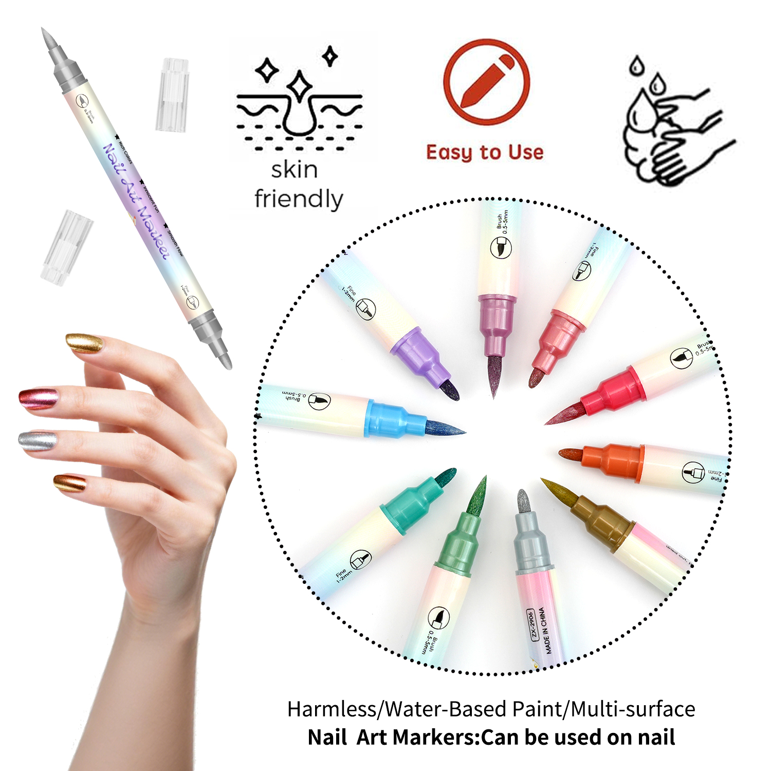 Dual-Ended Nail Art Pens, Avai - Nail Art One Stroke 리뷰 및 가격