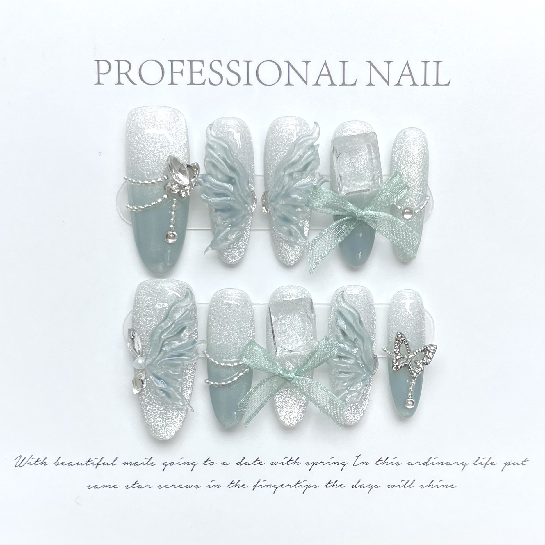 10pcs Pure Hand Pressed Long O - Nail Art Oval 리뷰 및 가격