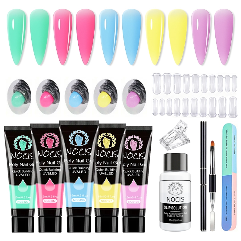 NOCIS Poly Nail Gel Kit-5 Colo - Polygel Nail Kit 리뷰 및 가격