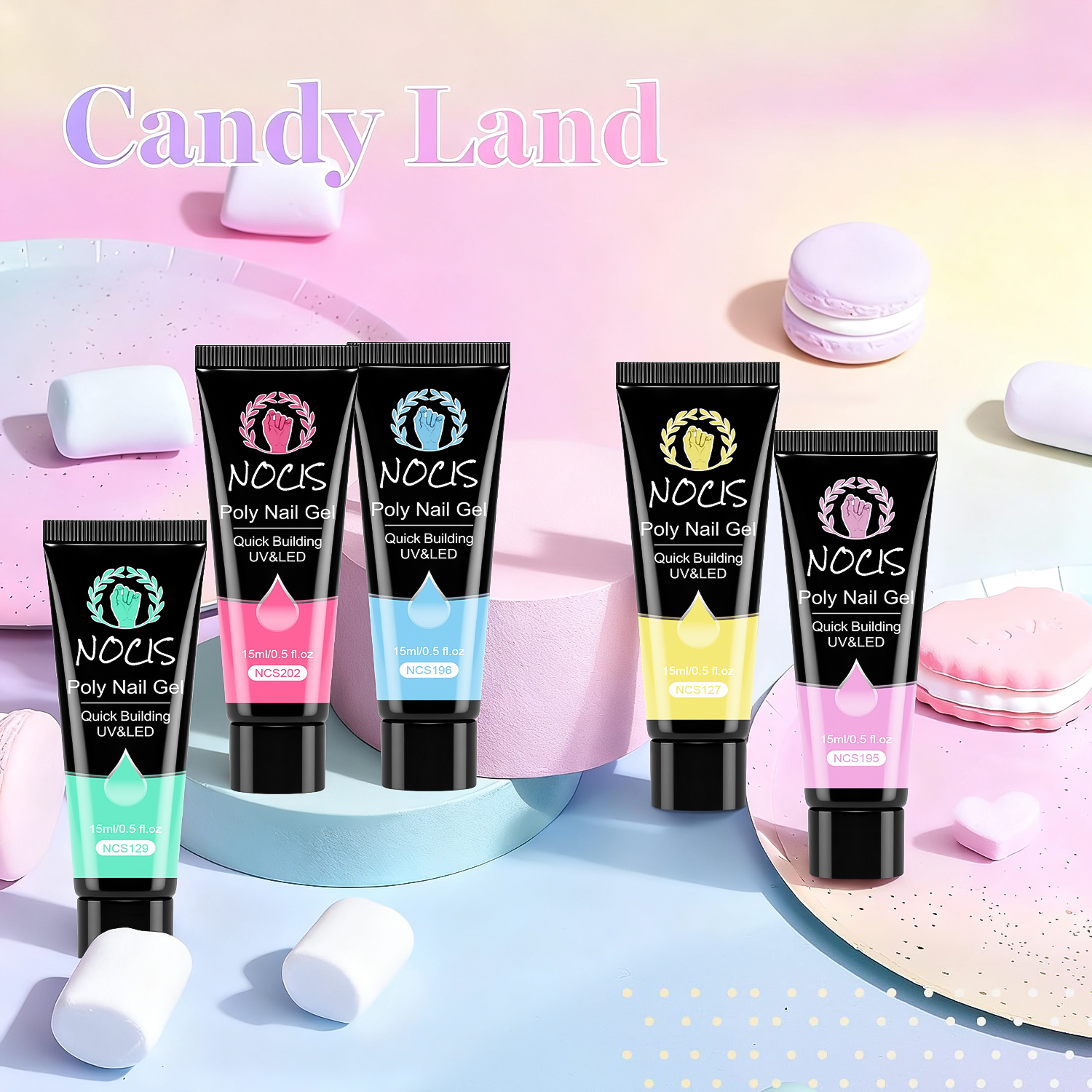 NOCIS Poly Nail Gel Kit-5 Colo - Polygel Nail Kit 리뷰 및 가격