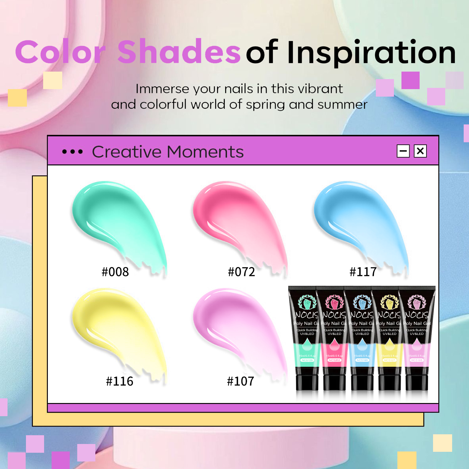 NOCIS Poly Nail Gel Kit-5 Colo - Polygel Nail Kit 리뷰 및 가격