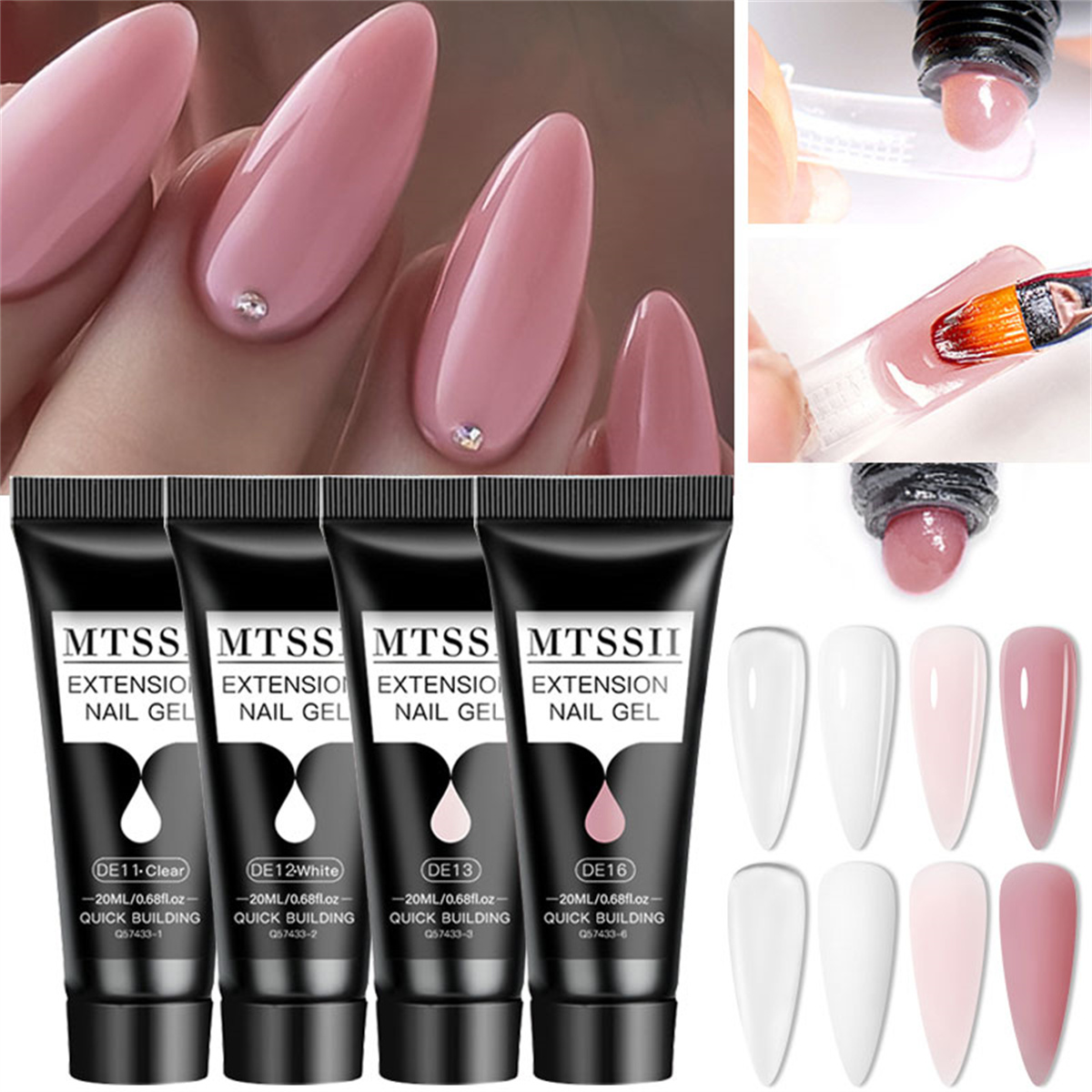 4/6/8PCS 20ml Poly Nail Extens - Polygel Nail Kit 리뷰 및 가격