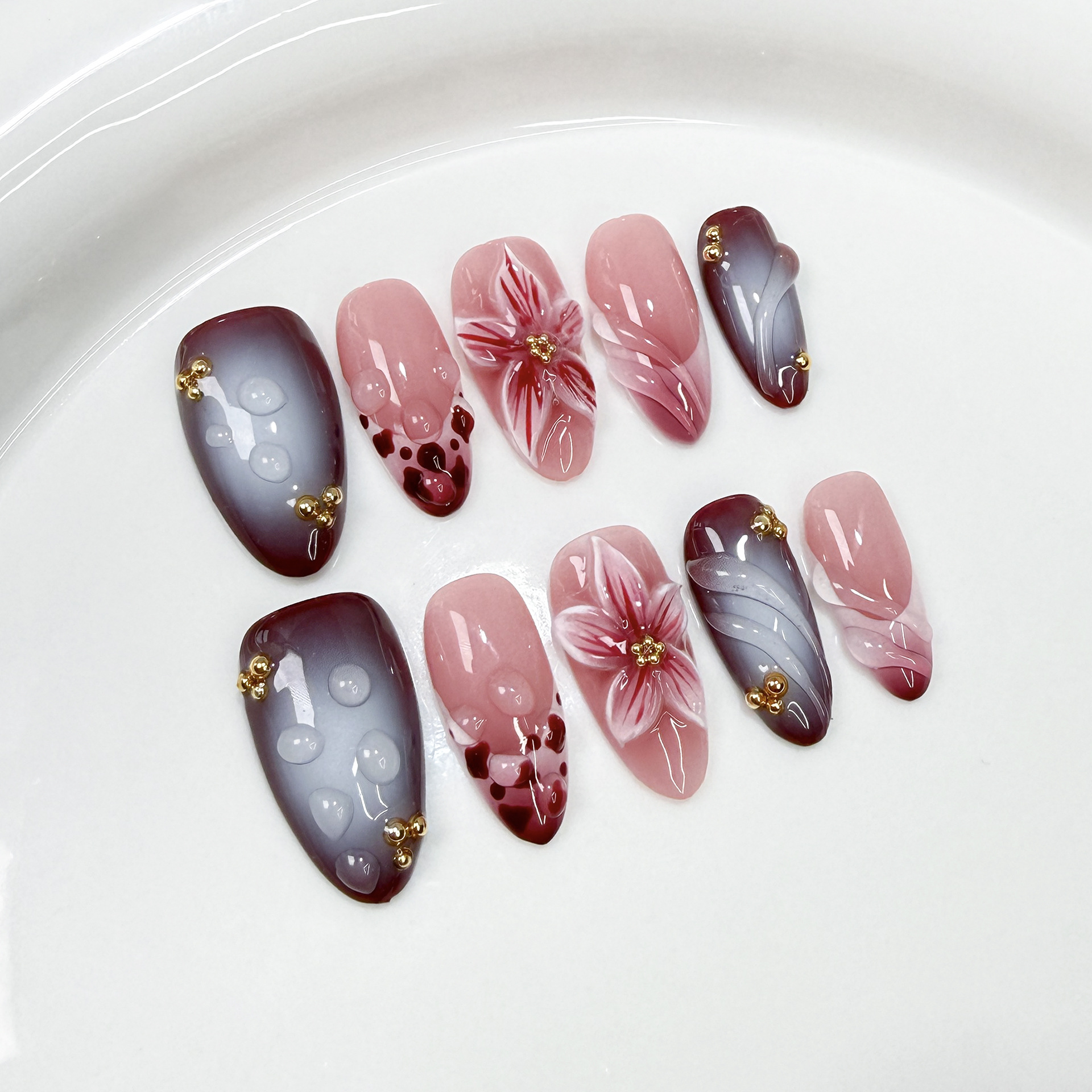 10Pcs Handmade Elegant French  - Nail Art French 리뷰 및 가격