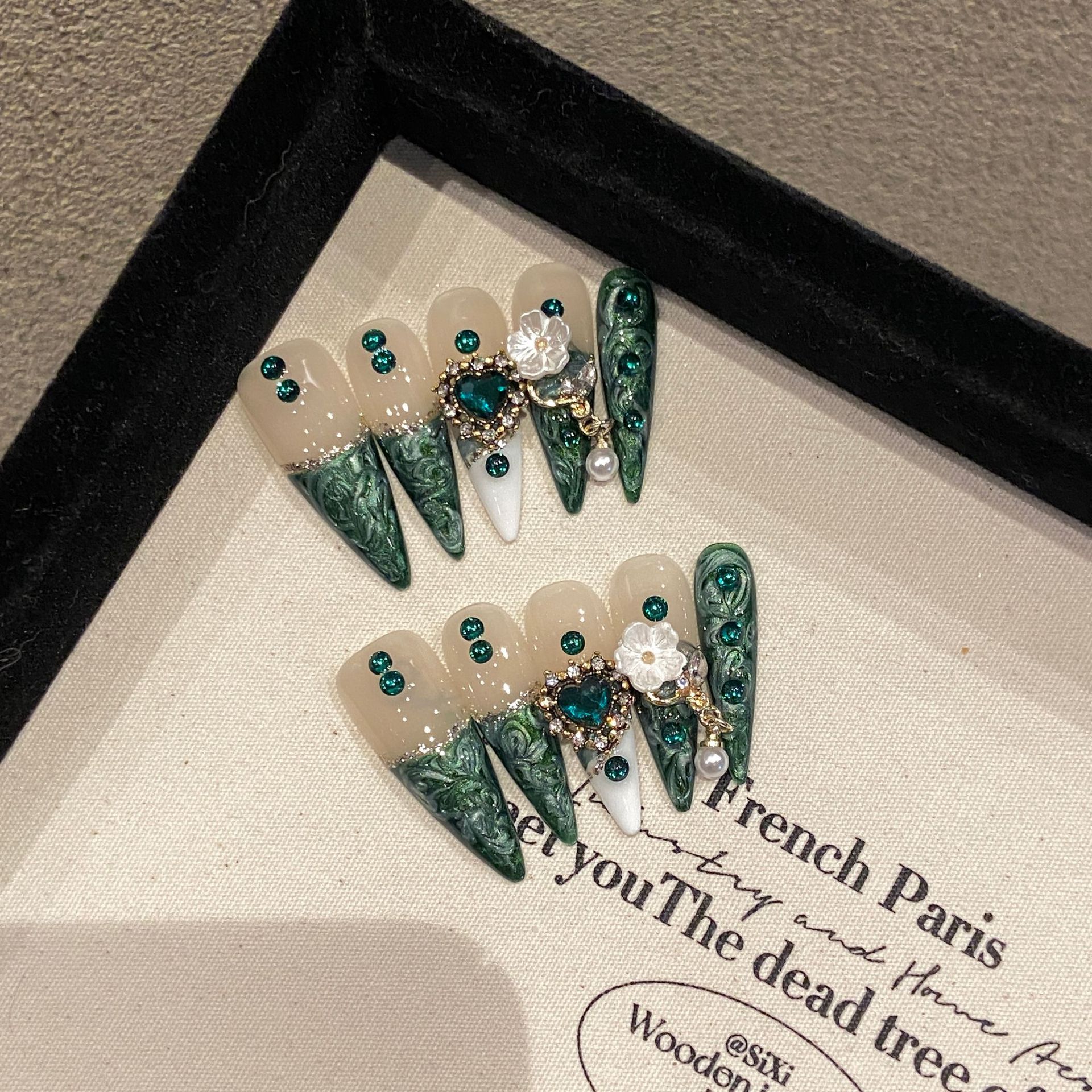 10Pcs Handmade Elegant French  - Nail Art French 리뷰 및 가격