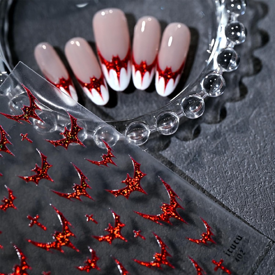 3 Sheets Halloween Nail Sticke - Nail Art French 리뷰 및 가격