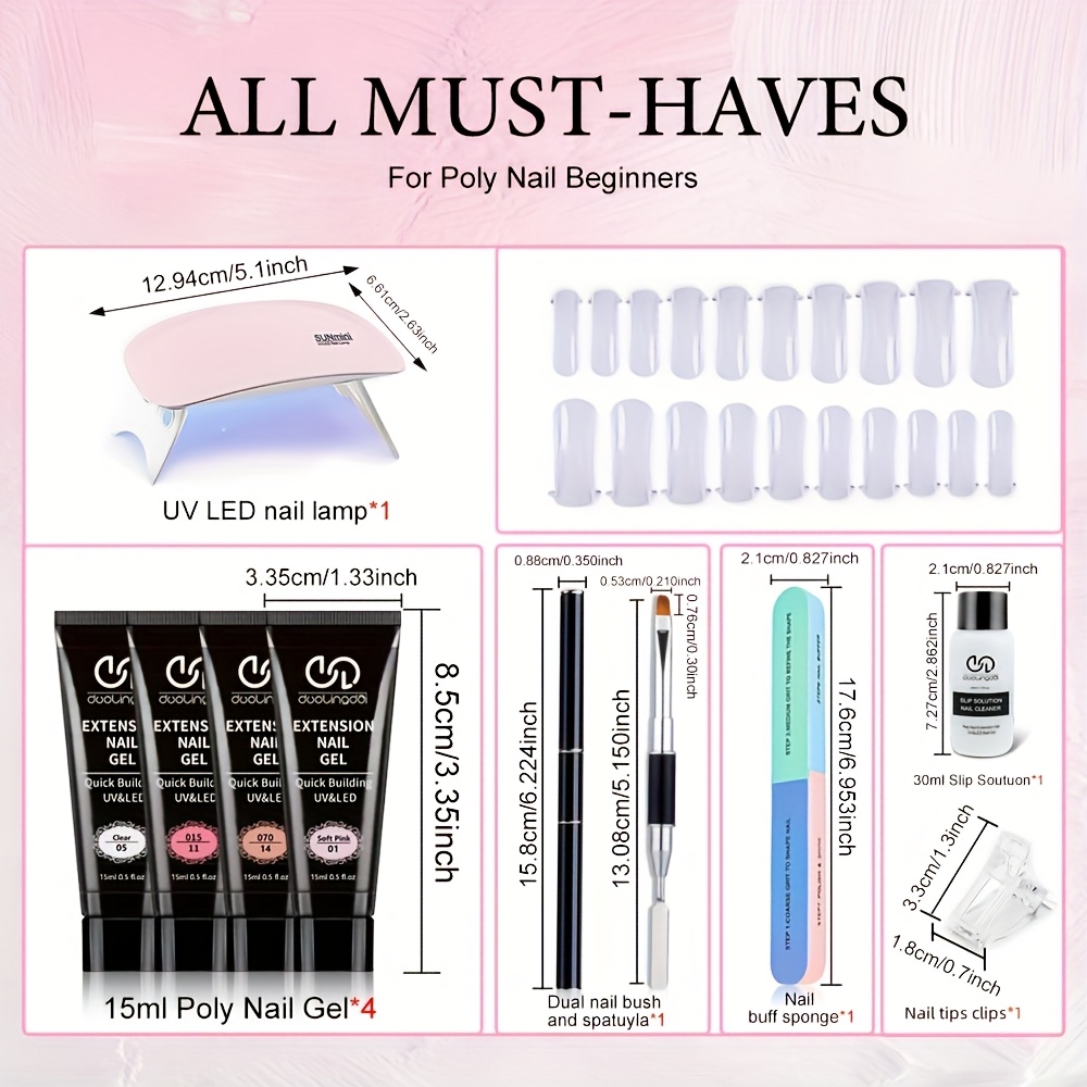 Poly for Nail Gel Kit, 4pcs Cl - Polygel Nail Kit 리뷰 및 가격
