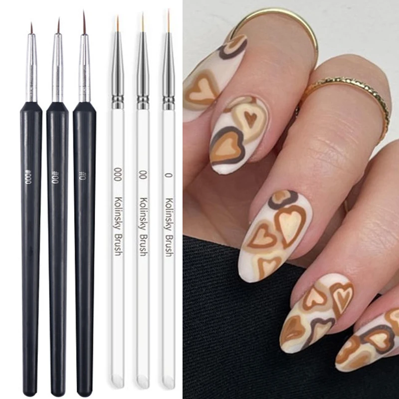 3pcs Nail Art Brush Nail Paint - Nail Art One Stroke 리뷰 및 가격