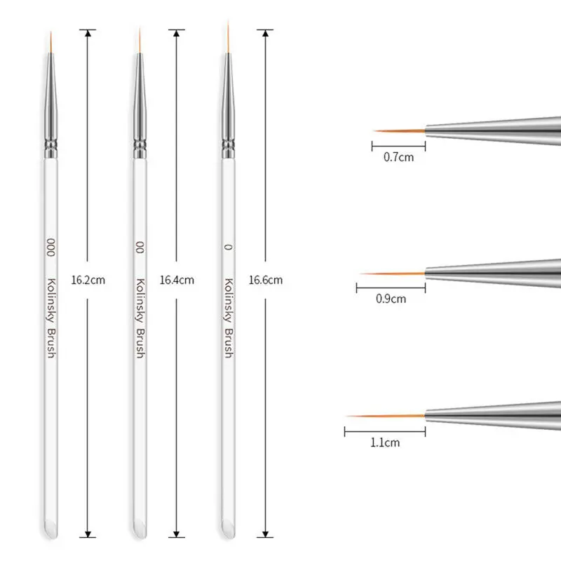 3pcs Nail Art Brush Nail Paint - Nail Art One Stroke 리뷰 및 가격