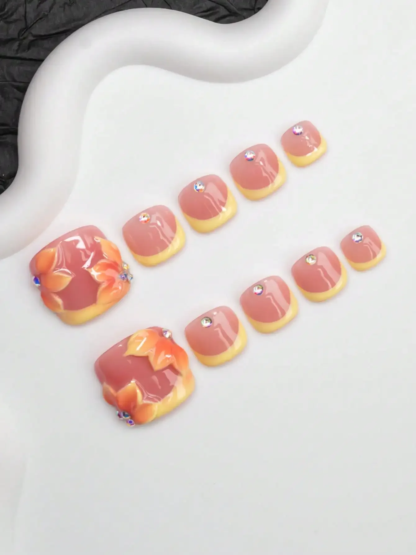 14pcs/Set Handmade Nail Art St - Nail Art Yellow 리뷰 및 가격