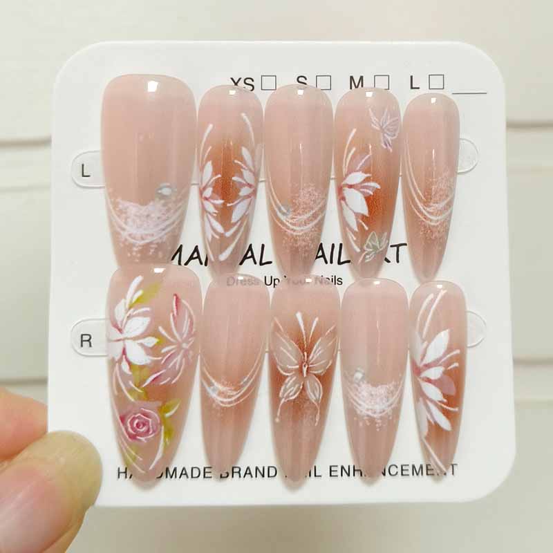 10Pcs Milk Yellow Floral Gentl - Nail Art Yellow 리뷰 및 가격