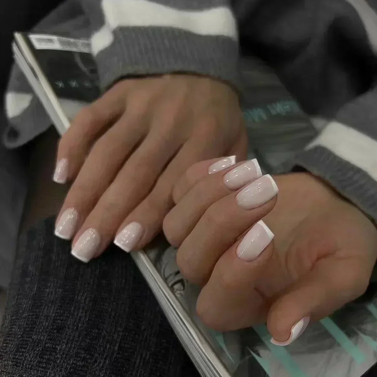 24Pcs Simple Ballet Glitter De - Nail Art French 리뷰 및 가격