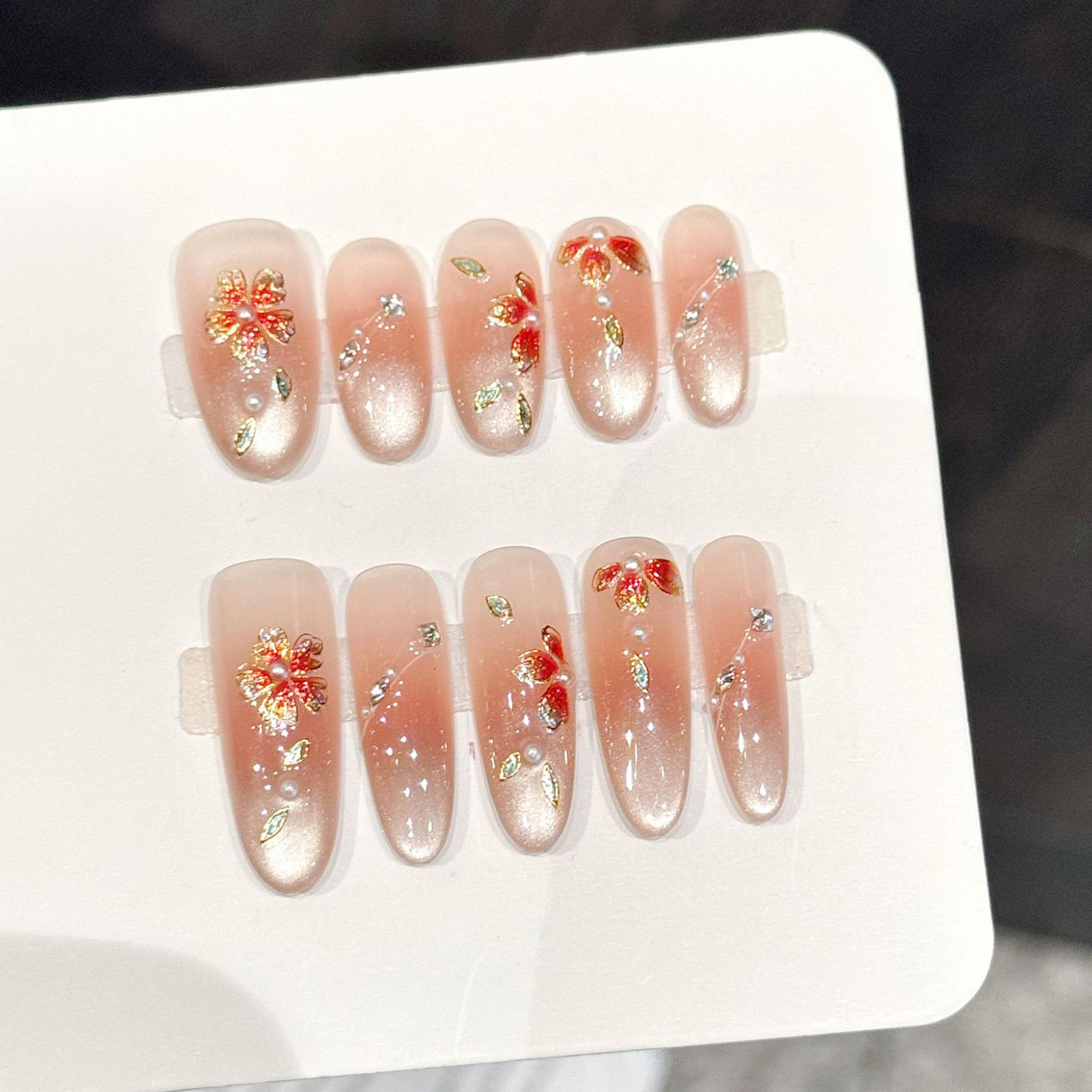 10pcs Handmade Fake Nails Pres - Nail Art Oval 리뷰 및 가격